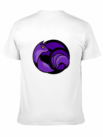 Black T-Shirt with Purple Fox Circle Graphic