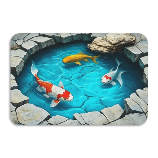 3D Koi Fish Pond Diatomite Mat£üSimulation 3D Koi Fish Pond Diatomite Mat, New Chinese Style Quick?Dry Non?Slip Bathroom Floor Mat