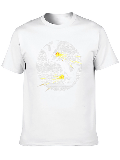 Gun Cats Graphic Tee - Black Cotton Crewneck T-Shirt