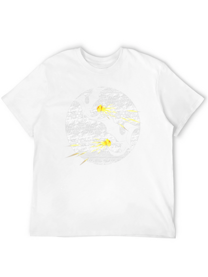 Gun Cats Graphic Tee - Black Cotton Crewneck T-Shirt