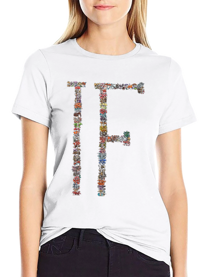 Floral Letter Graphic Black T-Shirt