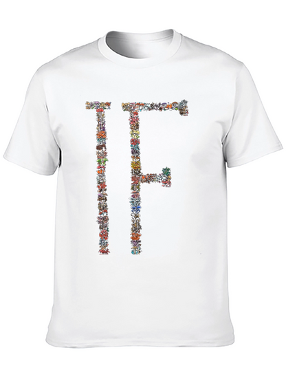 Floral Letter Graphic Black T-Shirt