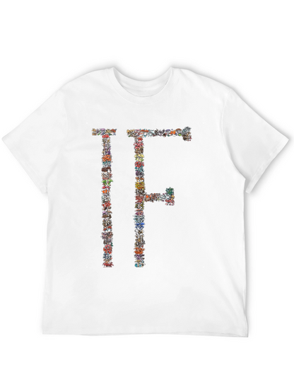 Floral Letter Graphic Black T-Shirt