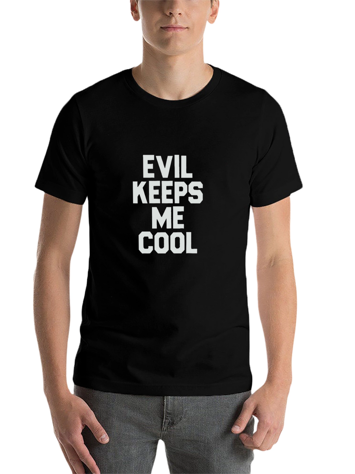 Evil Keeps Me Cool Graphic Tee