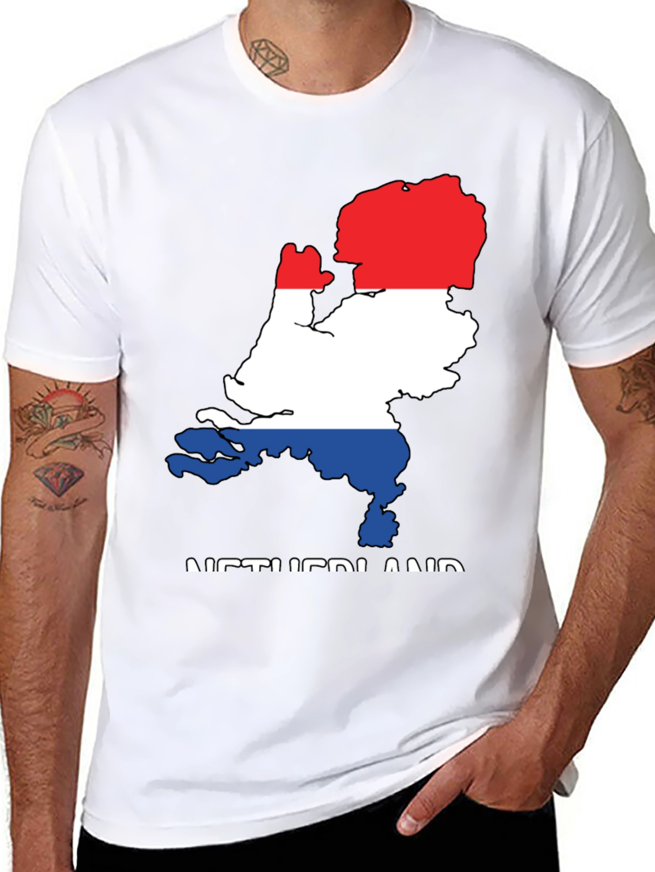 Netherlands Flag Map Graphic T-Shirt