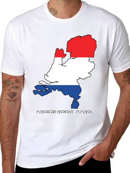 Netherlands Flag Map Graphic T-Shirt