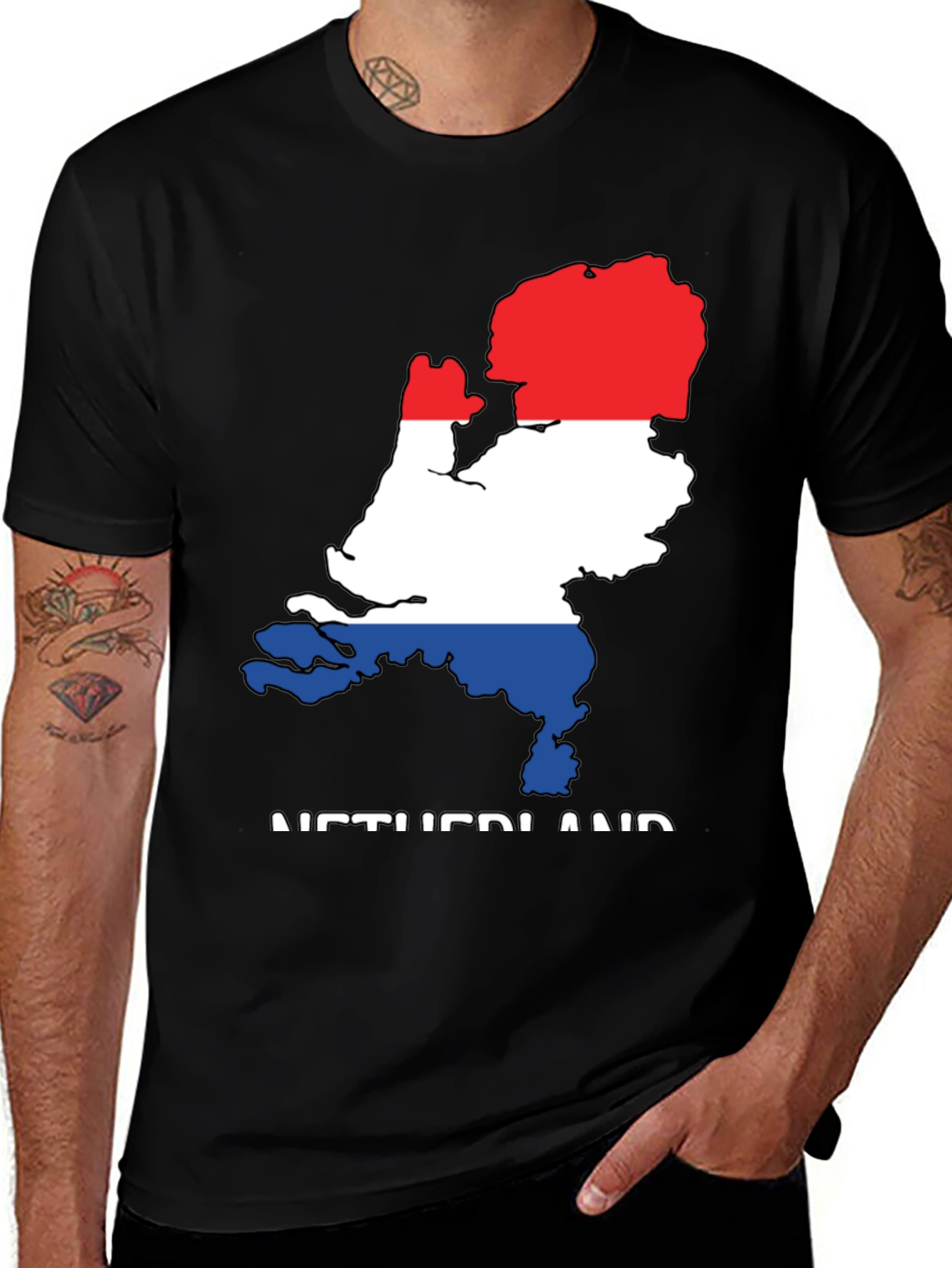 Netherlands Flag Map Graphic T-Shirt