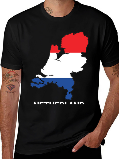 Netherlands Flag Map Graphic T-Shirt
