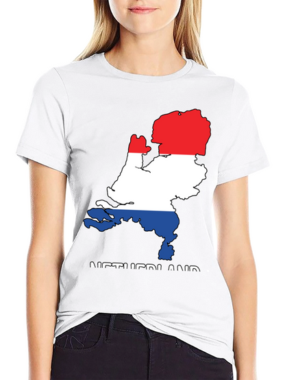Netherlands Flag Map Graphic T-Shirt