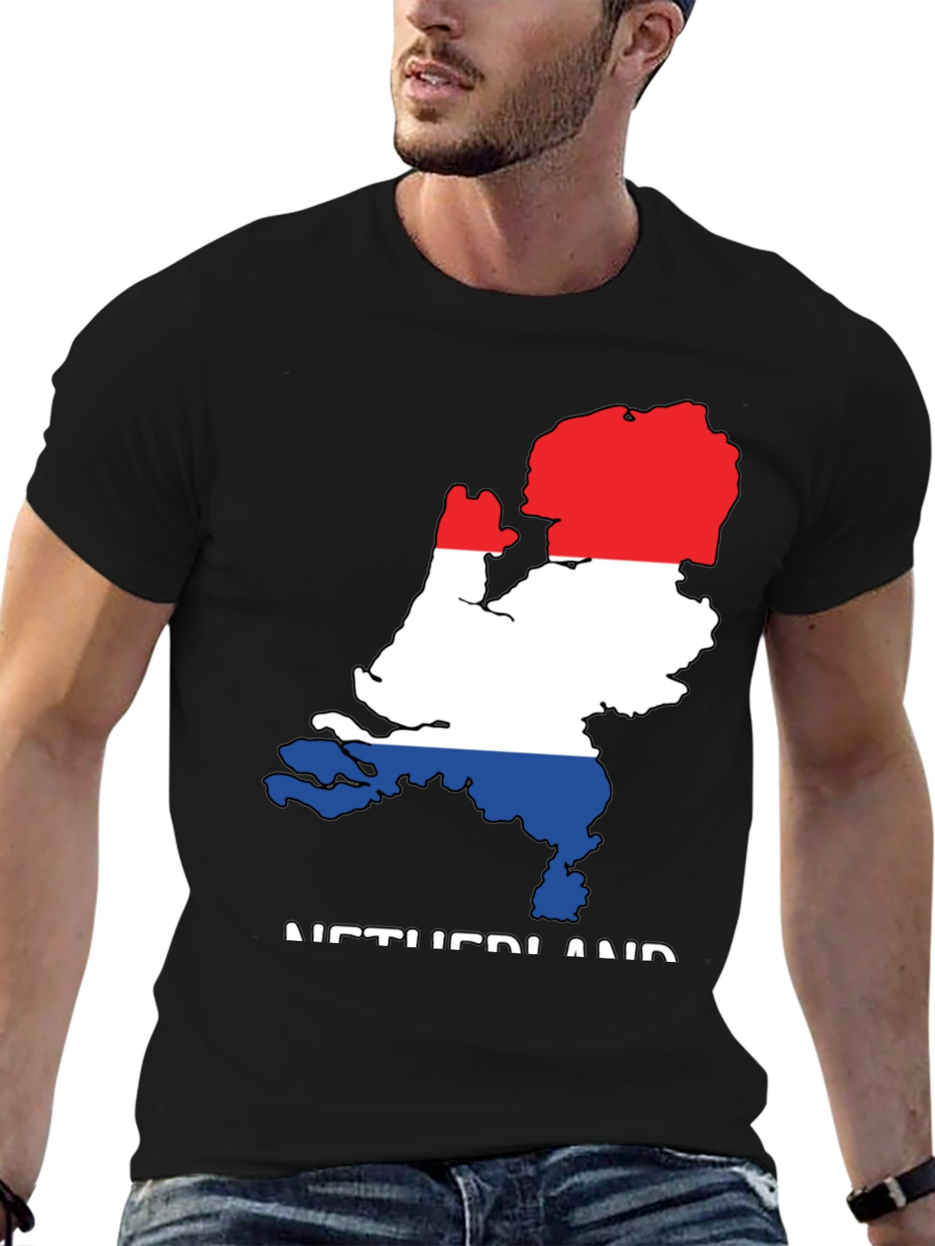 Netherlands Flag Map Graphic T-Shirt
