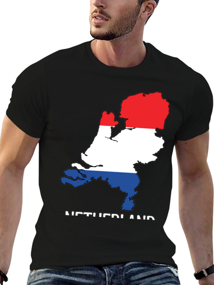 Netherlands Flag Map Graphic T-Shirt