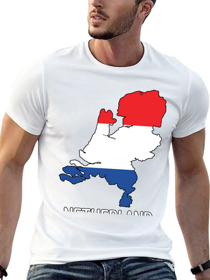 Netherlands Flag Map Graphic T-Shirt
