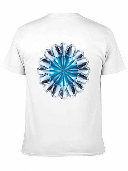 Diamond Flower Graphic Black T-Shirt