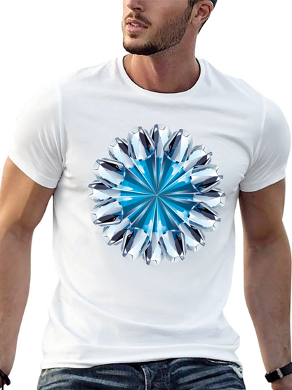 Diamond Flower Graphic Black T-Shirt