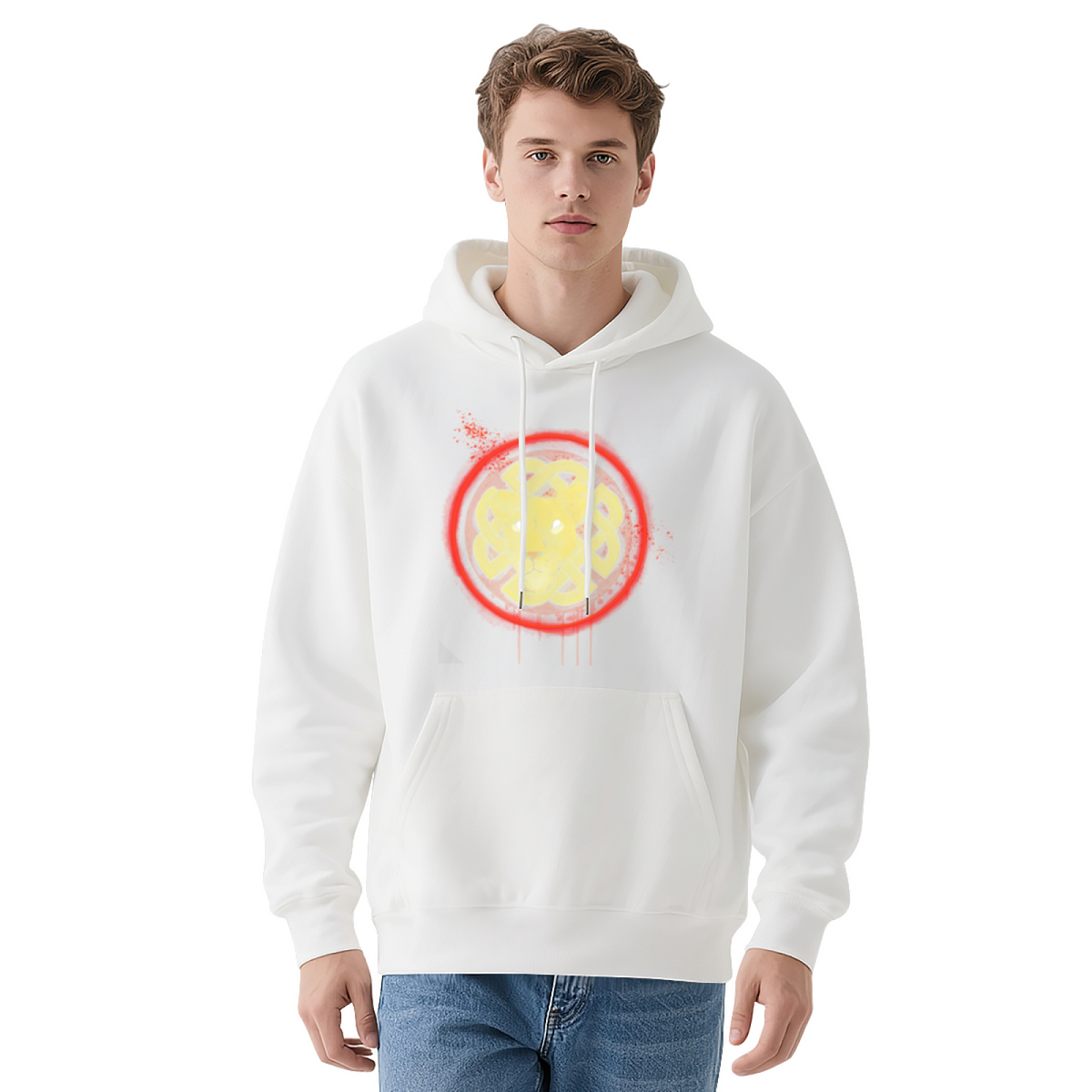 Mystic Lion Celtic Knot Grunge Hoodie