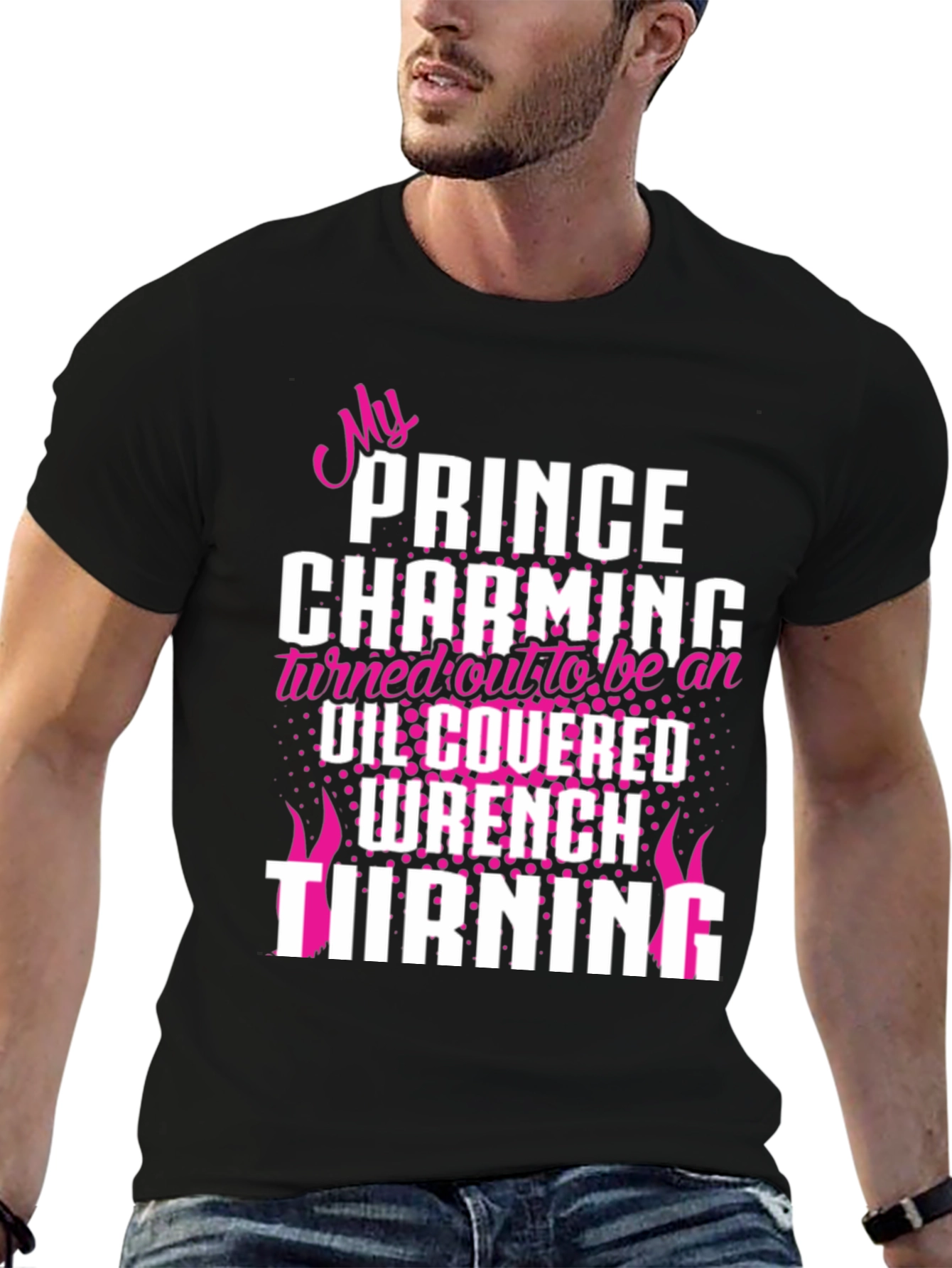 My Prince Charming Wrench Turning Black T-Shirt