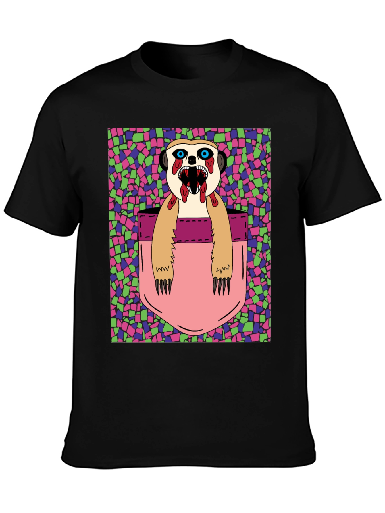 Zombie Meerkat Pocket Graphic T-Shirt
