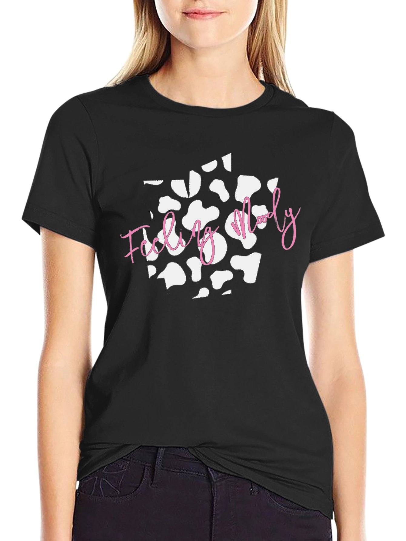 Feeling Moody Cow Print T-Shirt