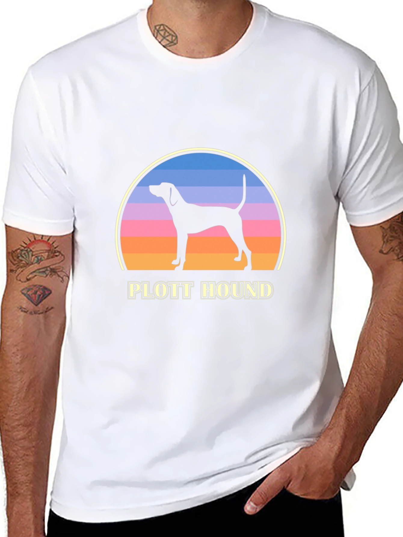 Plott Hound Sunset Graphic Tee - Dog Lover Shirt