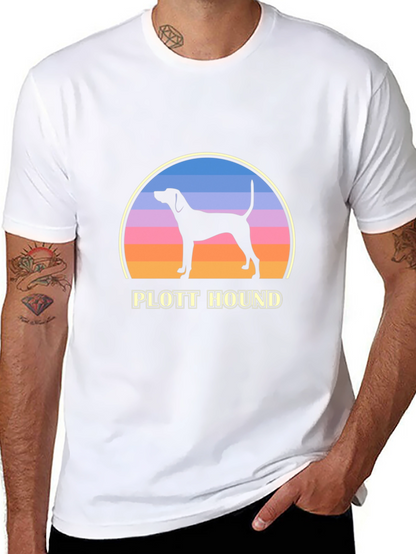 Plott Hound Sunset Graphic Tee - Dog Lover Shirt