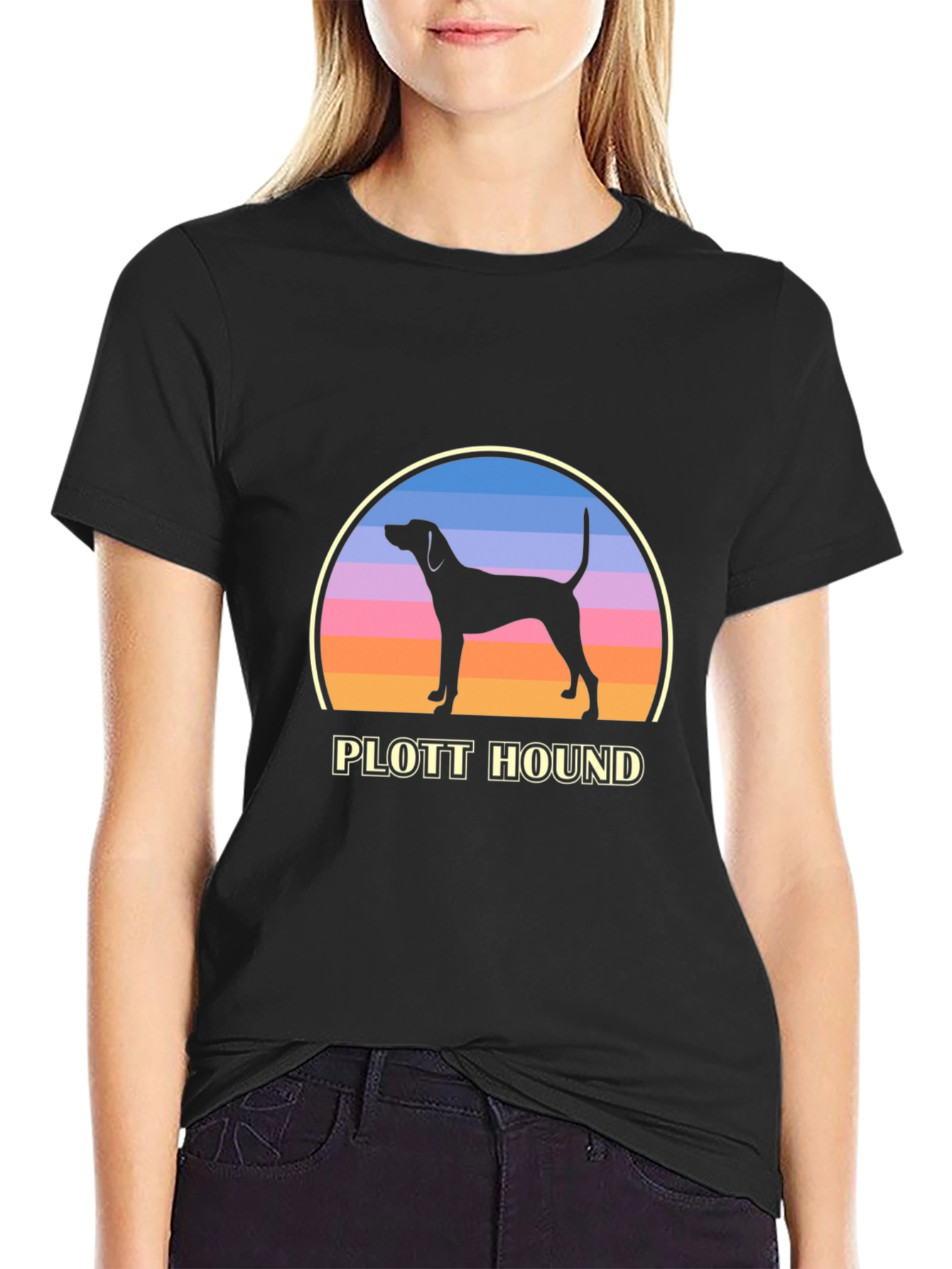 Plott Hound Sunset Graphic Tee - Dog Lover Shirt