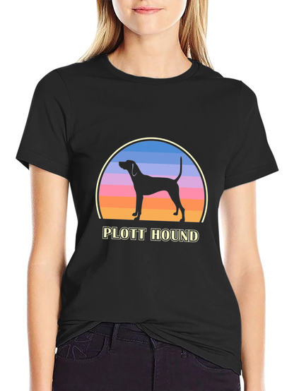 Plott Hound Sunset Graphic Tee - Dog Lover Shirt
