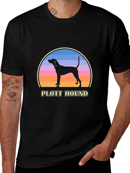Plott Hound Sunset Graphic Tee - Dog Lover Shirt