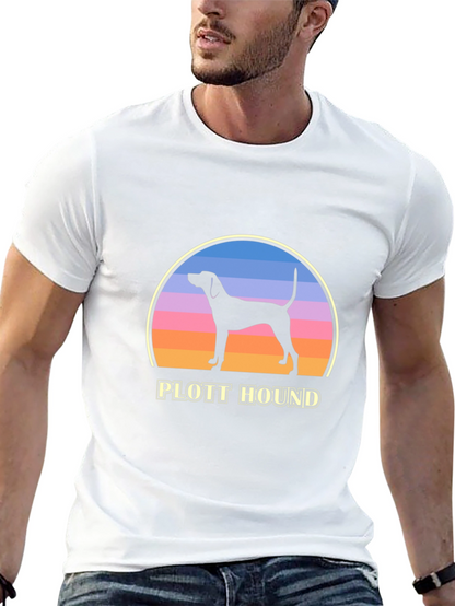Plott Hound Sunset Graphic Tee - Dog Lover Shirt