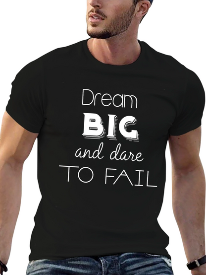 Dream Big Graphic Print Black Tee