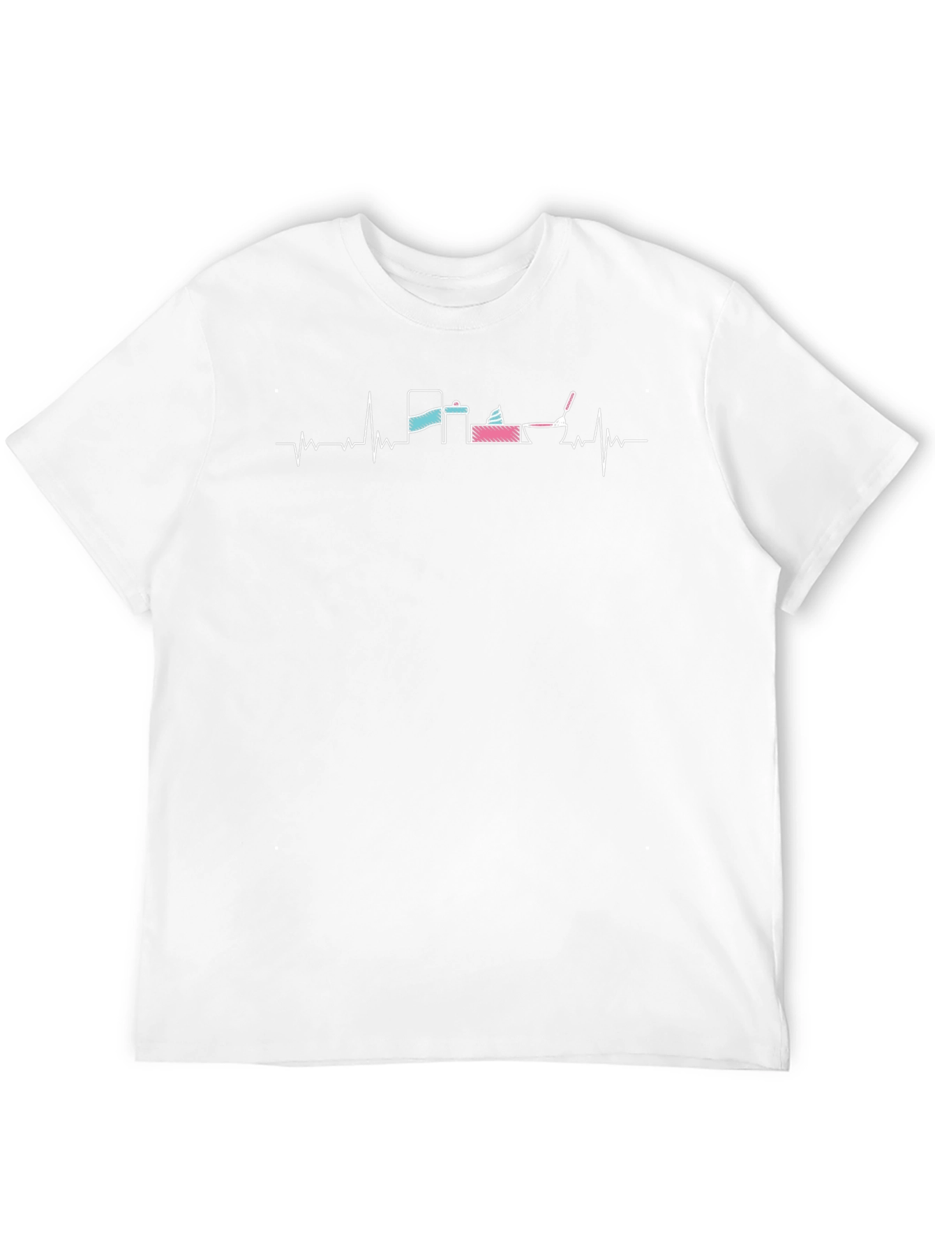 Construction Heartbeat T-Shirt - Black Crew Neck Tee