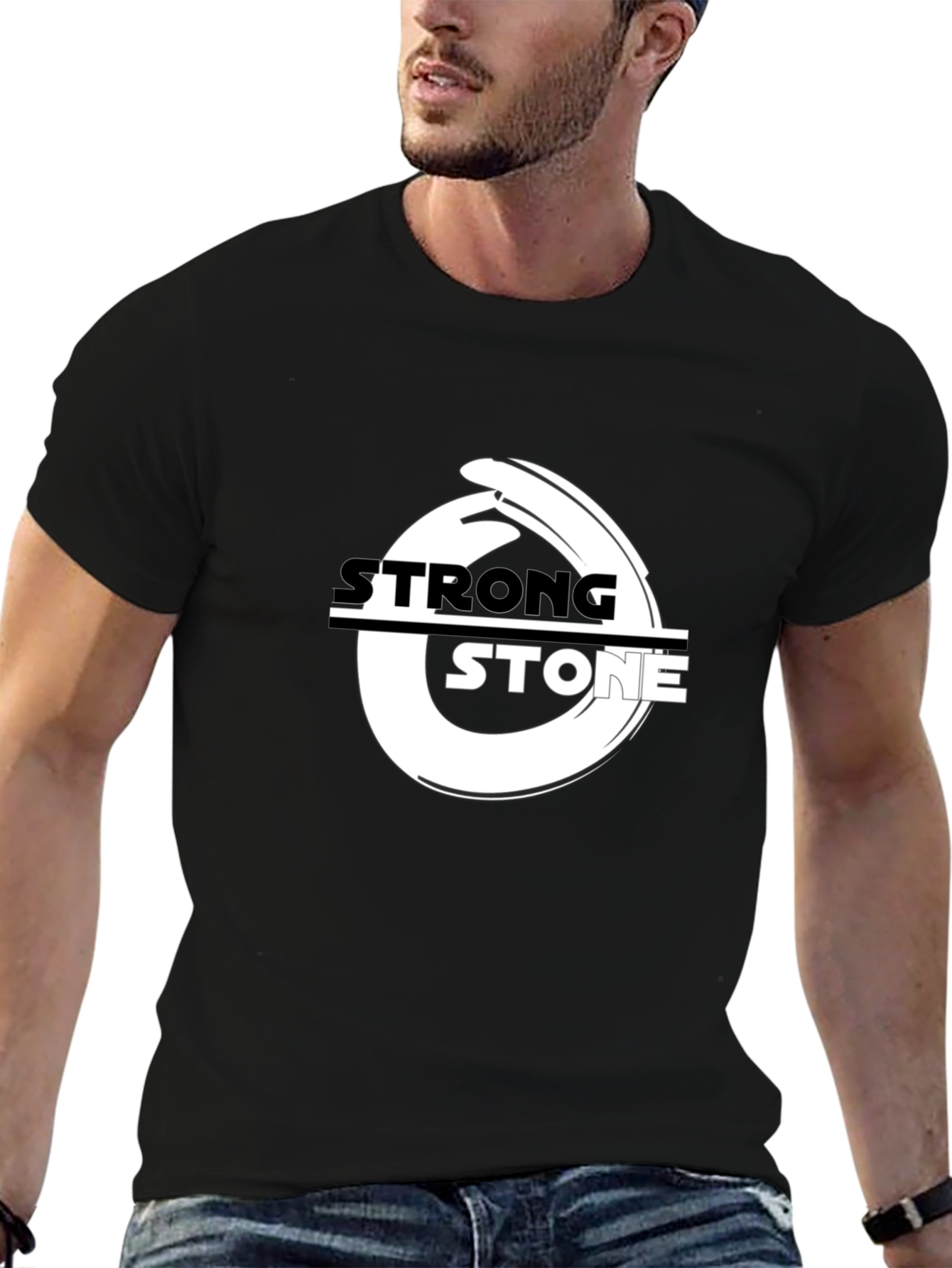 Strong Stone Black Graphic T-Shirt