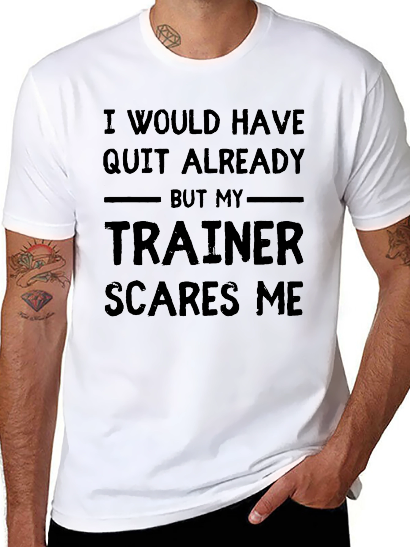 Funny Trainer Motivation Black T-Shirt