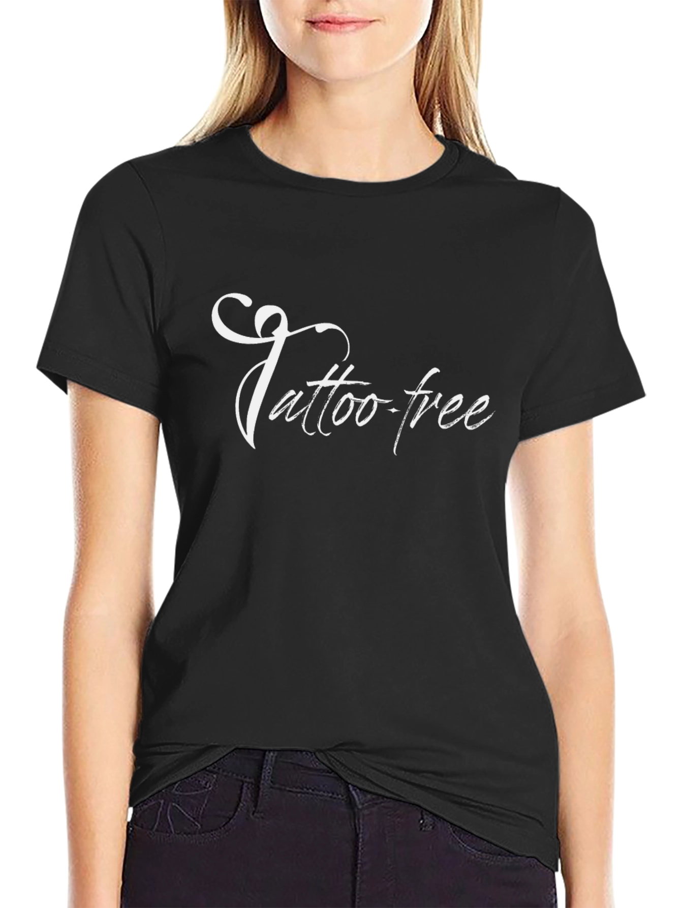 Tattoo-Free Black T-Shirt - Stylish Graphic Tee