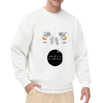 Wild Thing Tiger Face Crewneck Sweatshirt - Motivational Quote Animal Art Pullover
