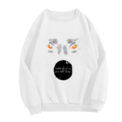Wild Thing Tiger Face Crewneck Sweatshirt - Motivational Quote Animal Art Pullover