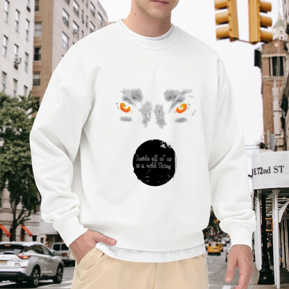 Wild Thing Tiger Face Crewneck Sweatshirt - Motivational Quote Animal Art Pullover