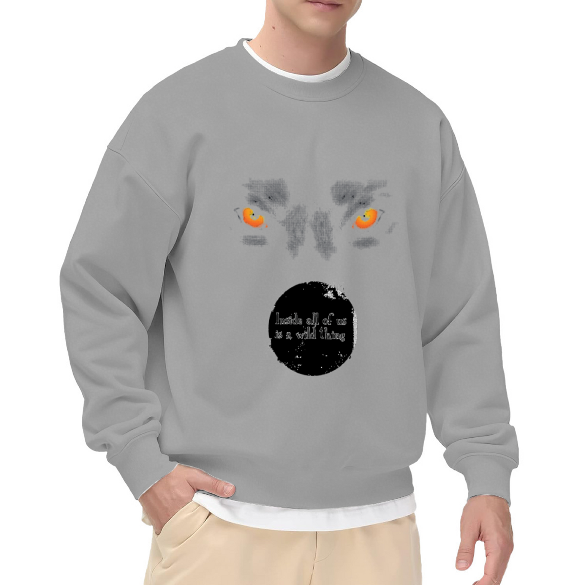 Wild Thing Tiger Face Crewneck Sweatshirt - Motivational Quote Animal Art Pullover