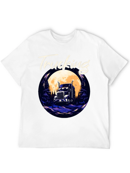 Trucking T-Shirt - Trucker Design Black Tee