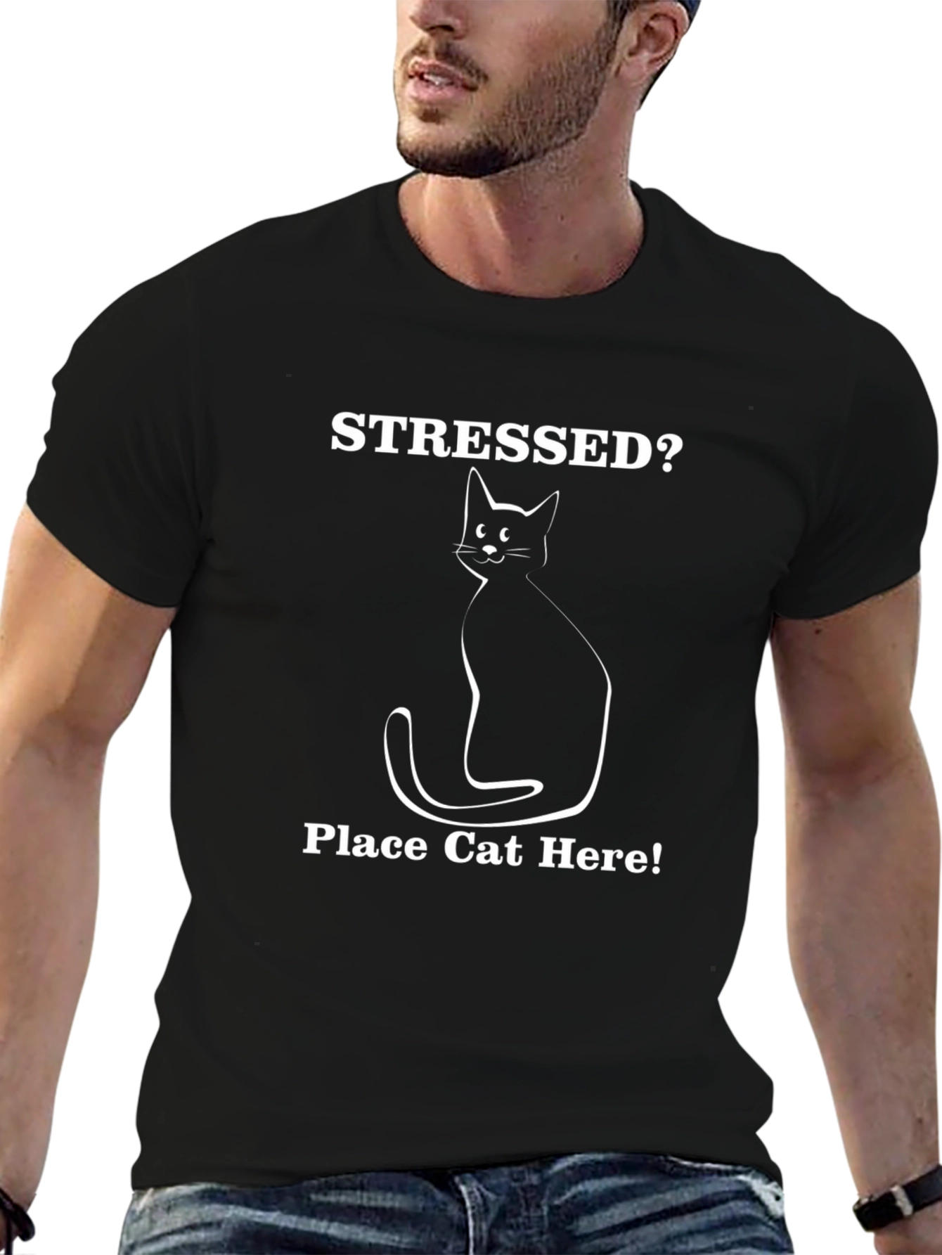 Stressed? Place Cat Here T-Shirt