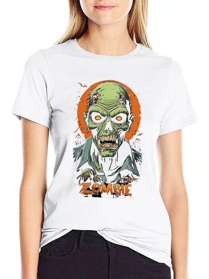 Zombie Graphic Print Tee - Halloween Shirt