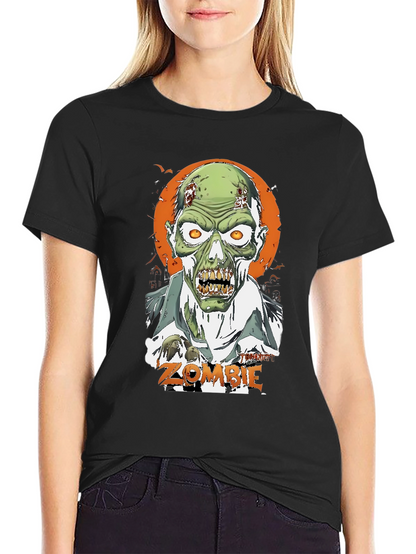 Zombie Graphic Print Tee - Halloween Shirt