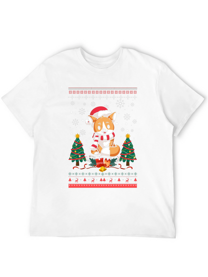 Festive Corgi Christmas Ugly Sweater T-Shirt