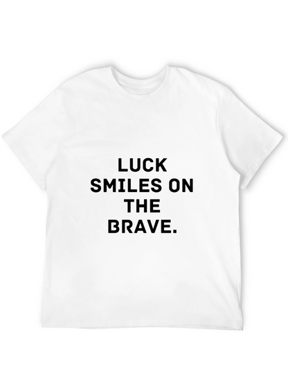 Luck Smiles on the Brave Black Tee