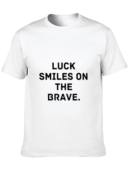 Luck Smiles on the Brave Black Tee