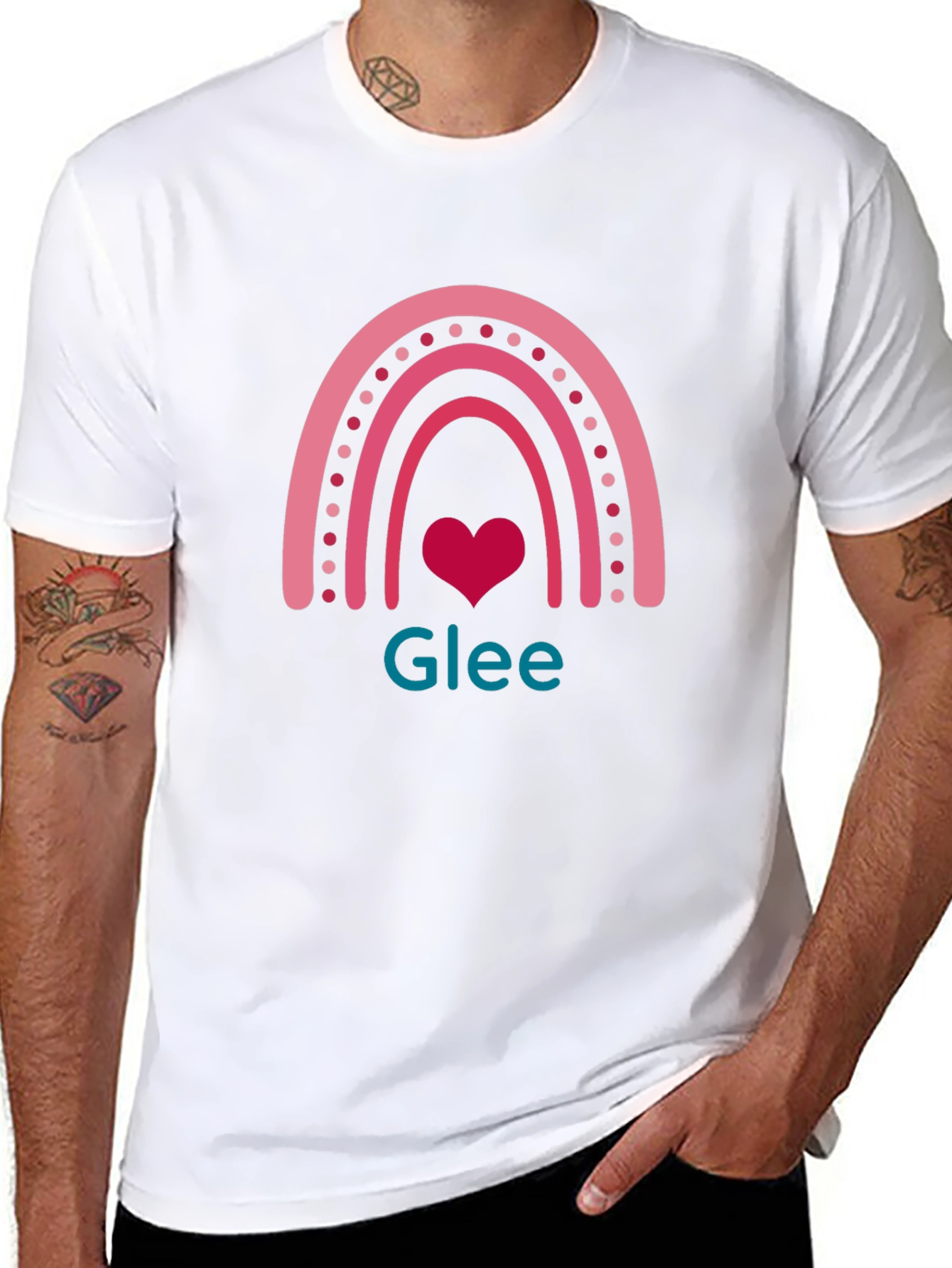 Glee Rainbow Heart T-Shirt - Black