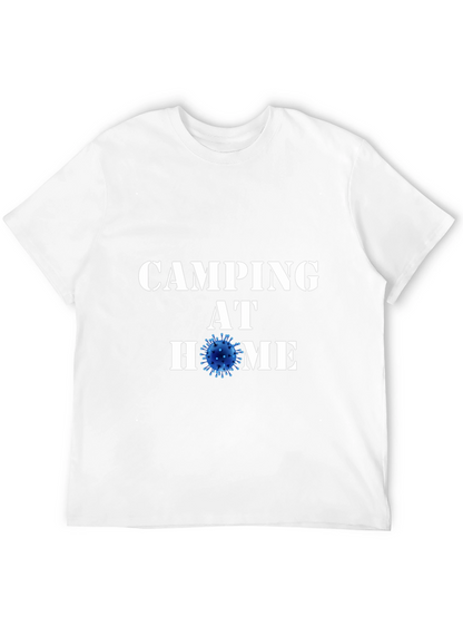 Camping at Home Black T-Shirt Novelty Graphic Tee