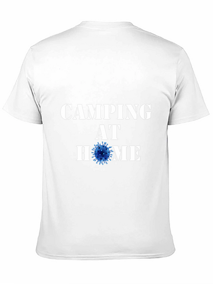 Camping at Home Black T-Shirt Novelty Graphic Tee
