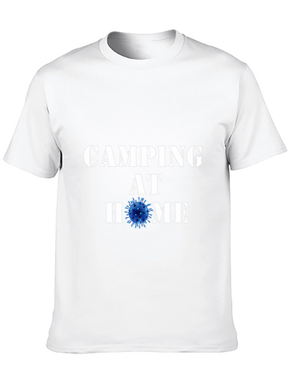 Camping at Home Black T-Shirt Novelty Graphic Tee