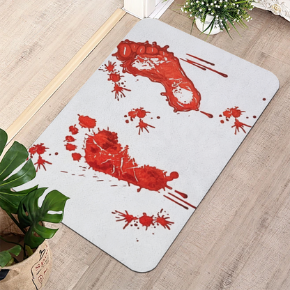 Spooky Blood Footprint Diatomite Mat£üHalloween Spooky Blood Footprint Diatomite Mat, Funny Creative Quick?Dry Non?Slip Bathroom Floor Mat