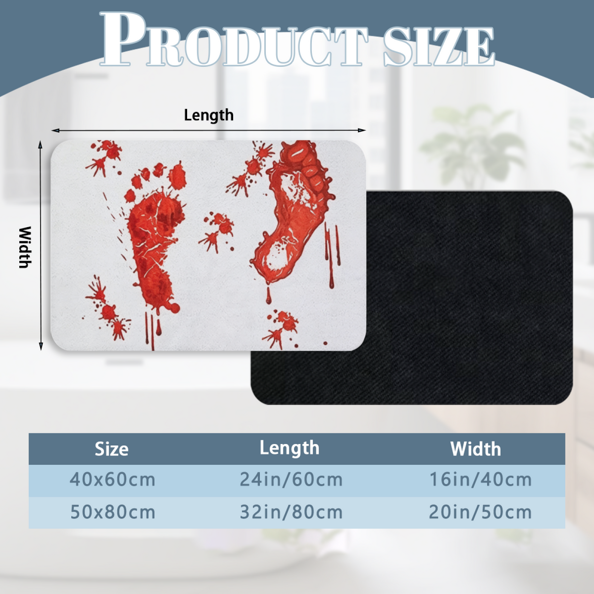 Spooky Blood Footprint Diatomite Mat£üHalloween Spooky Blood Footprint Diatomite Mat, Funny Creative Quick?Dry Non?Slip Bathroom Floor Mat